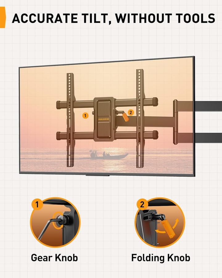 Perlegear Langarm TV Wandhalterung, Full Motion Wandhalterung Fernseher für 32-65″ TVs, 60 kg Tragkr