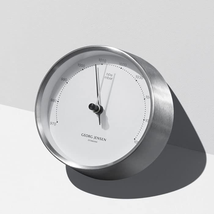 Georg Jensen Barometer Henning KOPPEL 10cm Stahl-weiss