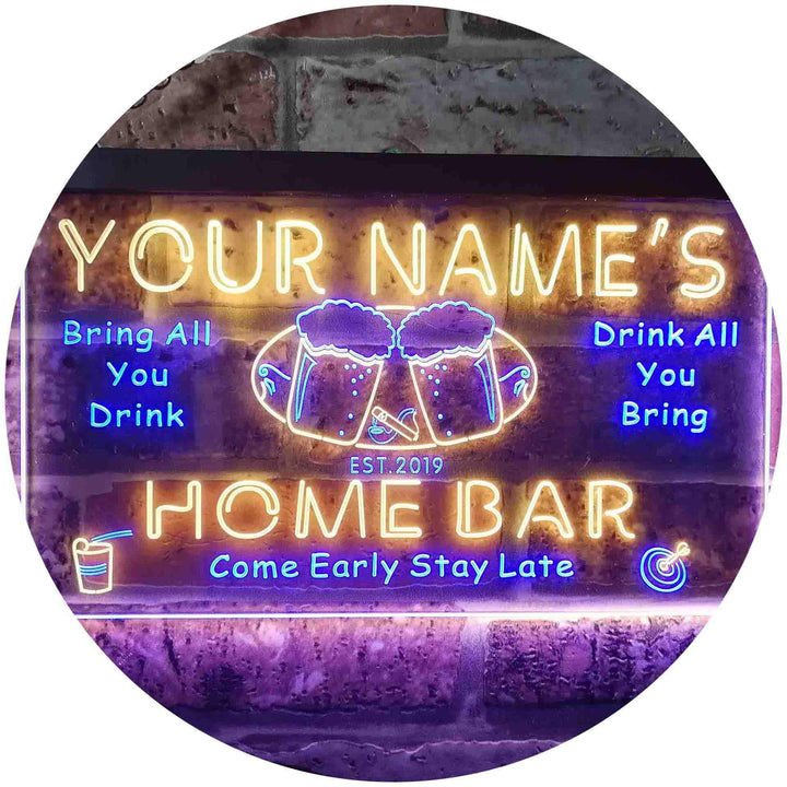 Personalized Your Name Est Year Theme Home Bar Beer Dual Color LED Barlicht Neonlicht Lichtwerbung N