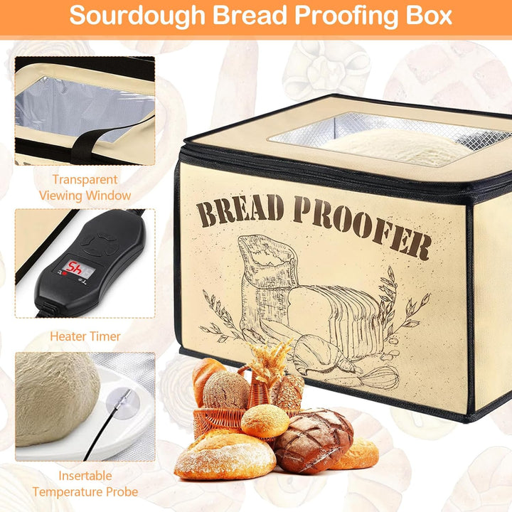 Brot Gärbox, Sauerteigbrot Gärbox mit Einstellbarer Temperatur und Timer, für Selbstgemachtes Brot u