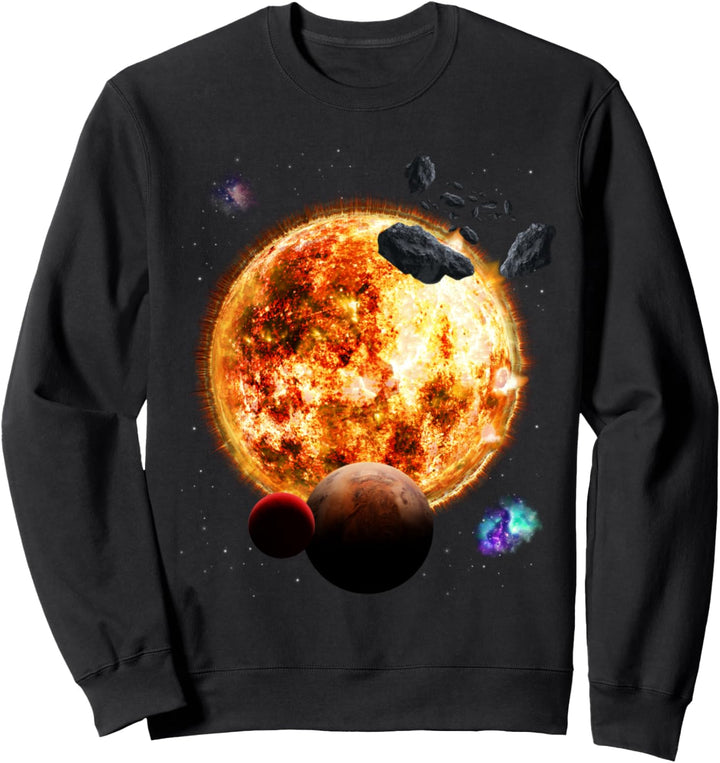 Weltraum Galaxie Motiv Universum Planeten Sonne Sonnensystem Sweatshirt