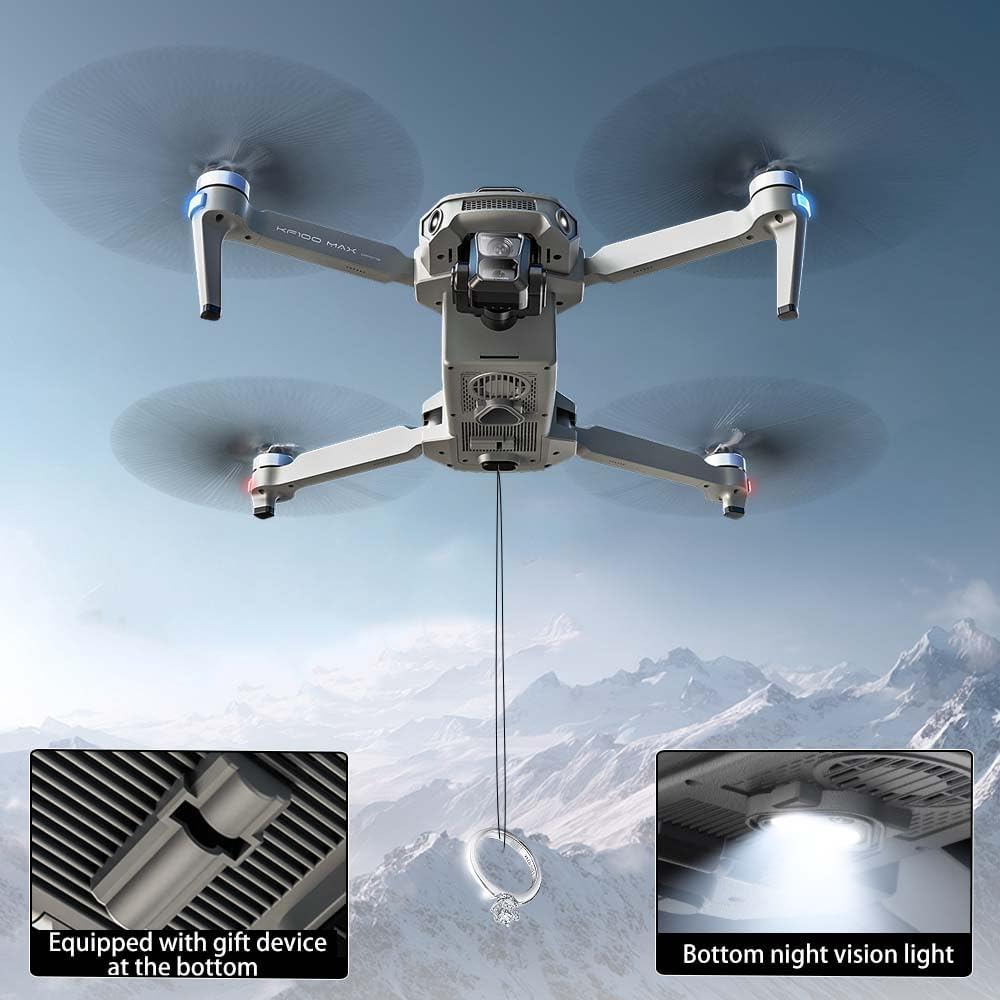 X-Verse KF100MAX Drohne mit Kameras 4K HD EIS, Bildschirmfernsteuerung, RC 6km, 3 Achsen Gimbal, 360