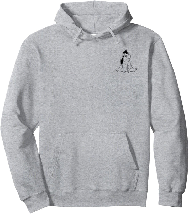Disney Winnie The Pooh Eeyore Simple Left Chest Pullover Hoodie