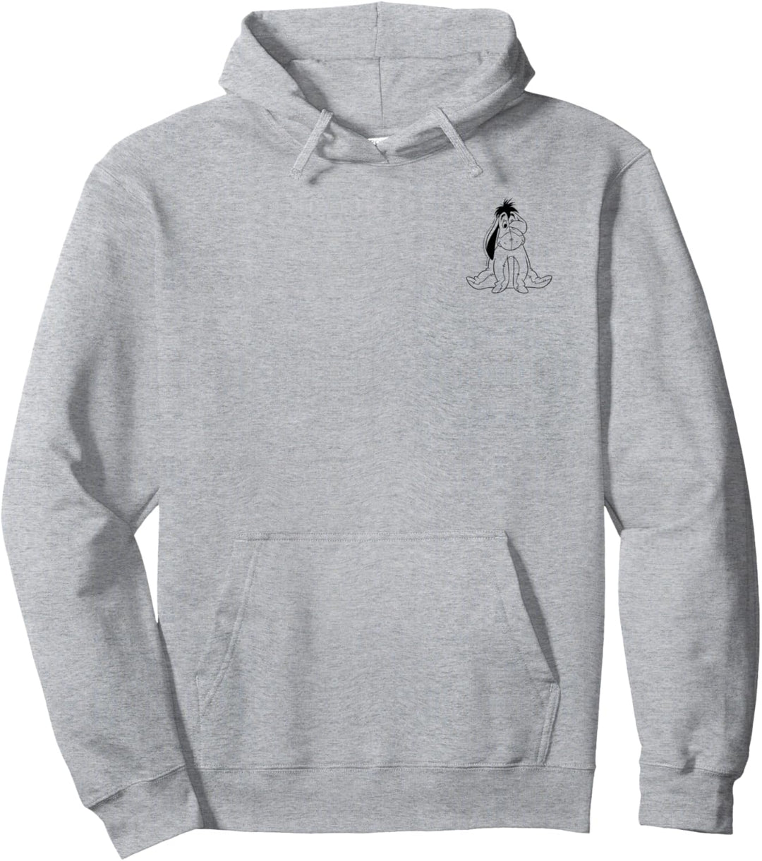 Disney Winnie The Pooh Eeyore Simple Left Chest Pullover Hoodie