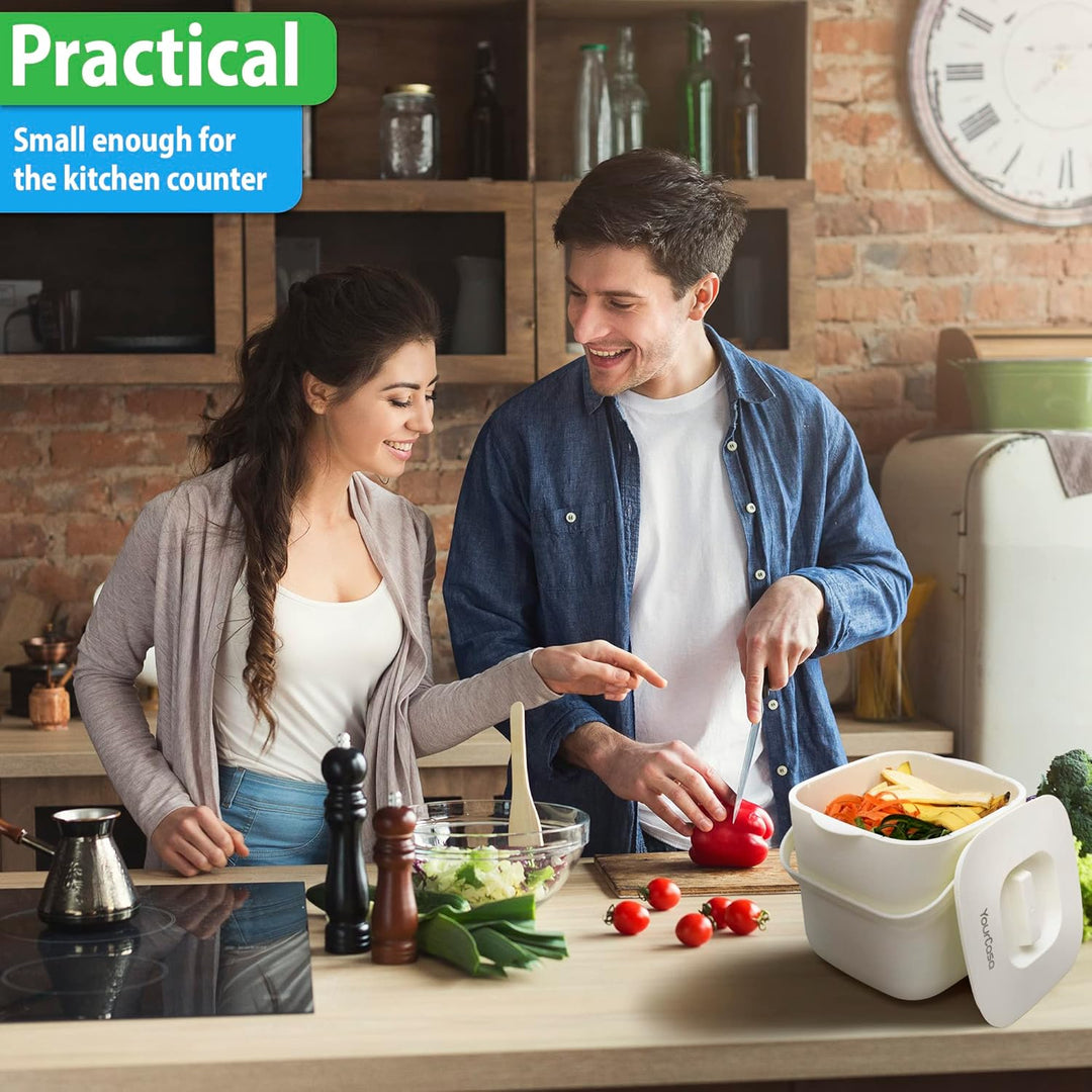 YourCasa® Biomülleimer Küche - 7L - Komposteimer Küche für alltäglichen Biomüll Behälter - Spülmasch