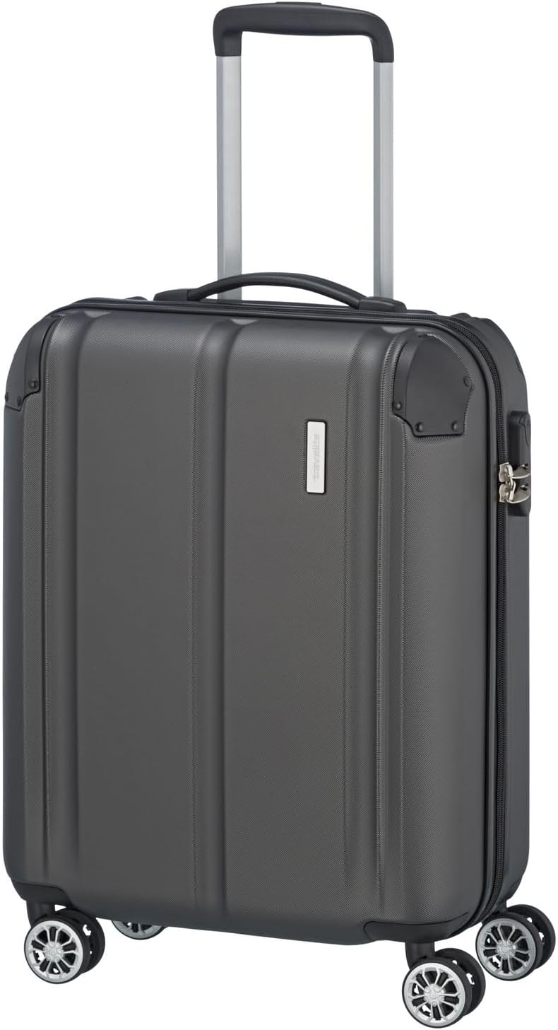 travelite 4-Rad Handgepäck Koffer erfüllt IATA Bordgepäckmass, Gepäck Serie CITY: Robuster Hartschal