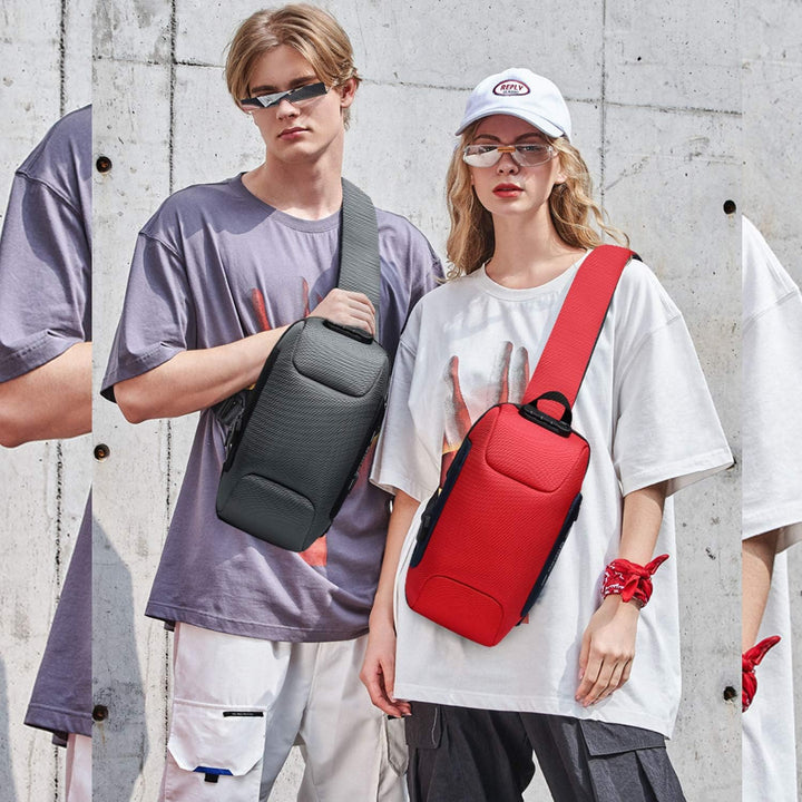 FANDARE Neu Brusttasche Diebstahlsicherung Sling Bag für 10,5 Zoll Tablet Herren Damen Schulranzen U