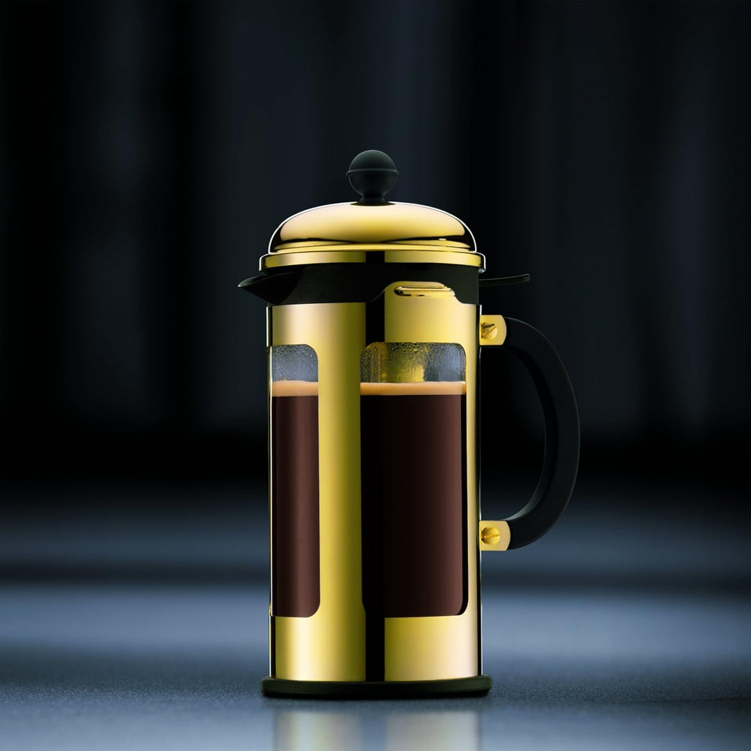 Bodum New Chambord Kaffeebereiter 8 Tassen, Chrom, Gold, cm, 10.7 x 17.5 x 25 cm, 1 Einheiten 1 Litr