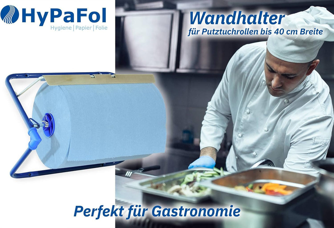 Wandhalterung für Putztuchrollen | für Industrierolle bis 40 cm Breite | Putzrollenhalter für Werkst