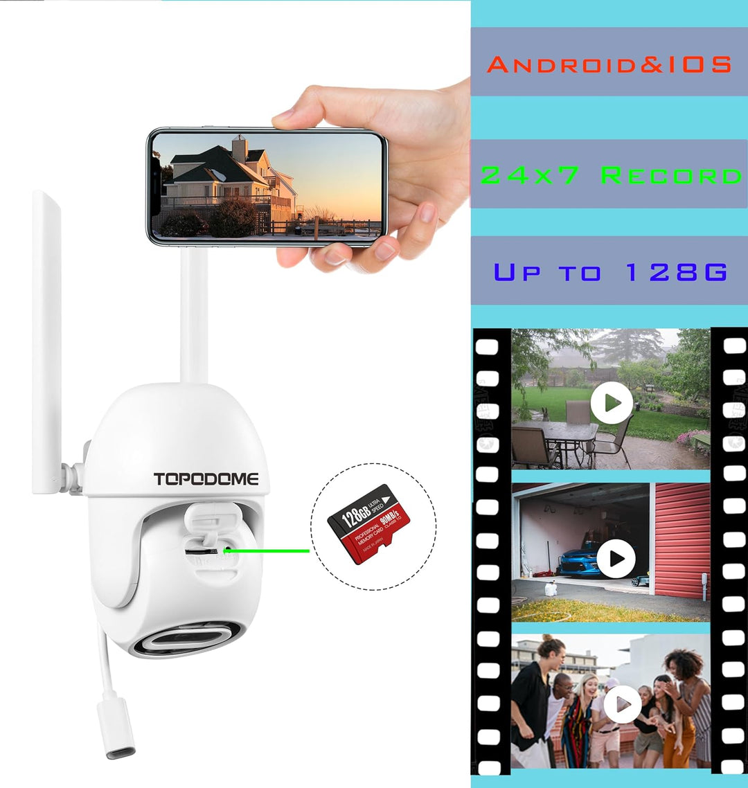 V10A 1080P WLAN Pan Tilt Überwachungskamera Aussen