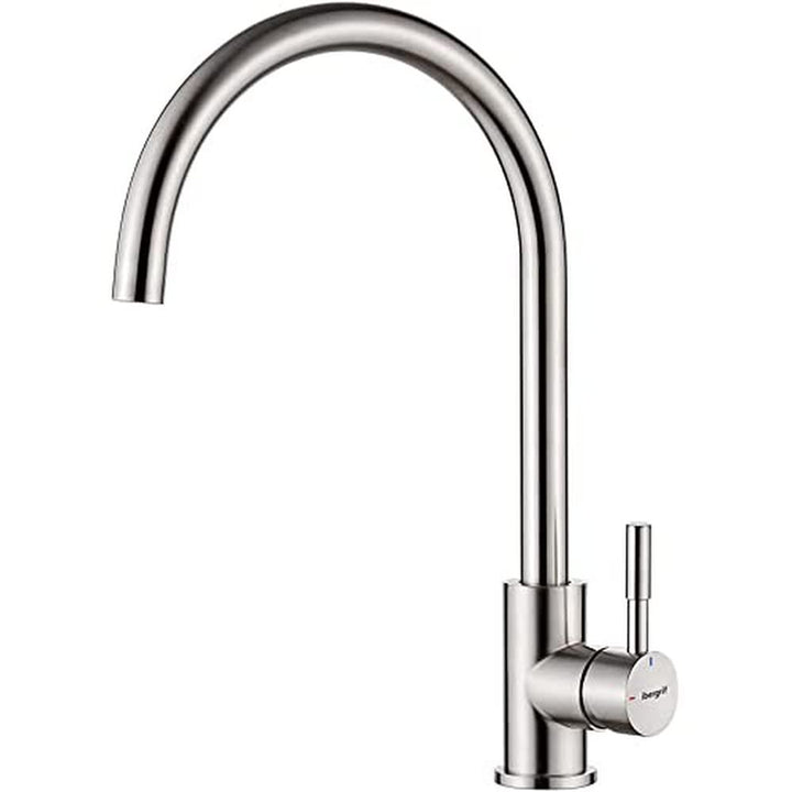 Ibergrif M22110, Edelstahl Küchenarmatur, Einhebel Wasserhahn für Küche mit hoher Auslauf 271 mm, Ma
