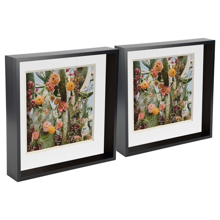 Nicola Spring 3D Deep Box Fotorahmens - 10 X 10 mit 8 X 8 Halterung - Schwarz/Weiss - Pack Von 5
