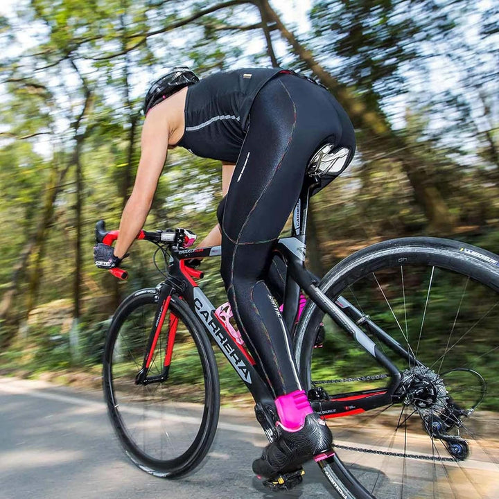 Santic Fahrradhose Lang Damen Radlerhose Gepolstert 7/8 Leggings Tights Sitzpolster Radsport Elastis