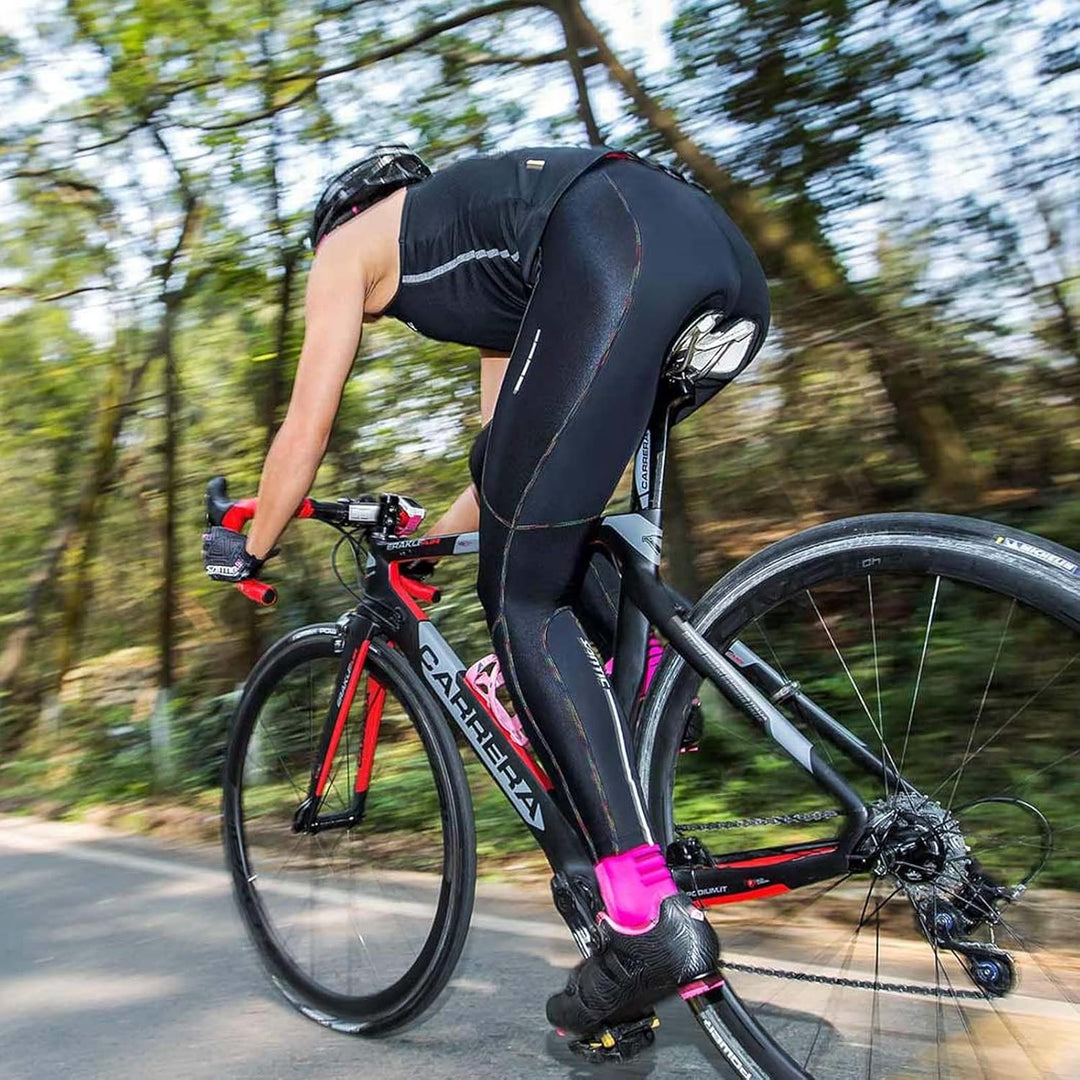 Santic Fahrradhose Lang Damen Radlerhose Gepolstert 7/8 Leggings Tights Sitzpolster Radsport Elastis