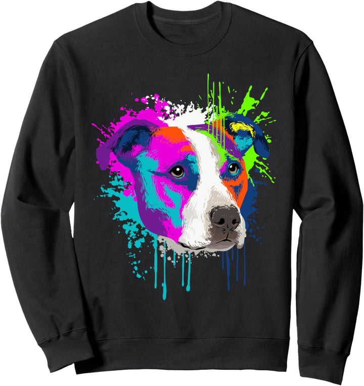 Splash Art Pitbull Hundehalter Geschenkidee Hunde Sweatshirt