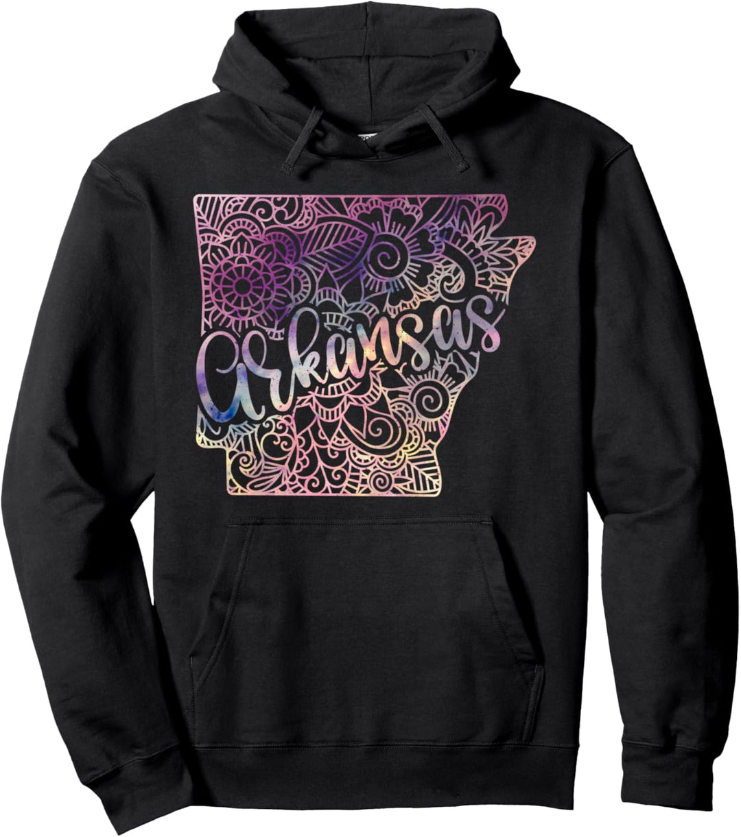 Arkansas Mandala Blumen Hippie Boho Verzierte Yoga Herren Damen Pullover Hoodie