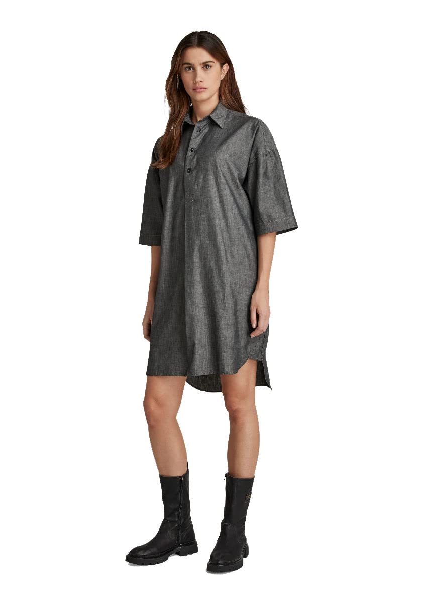G-STAR RAW Damen Shirt Dress Dress XXS Schwarz (Jet Black D21884-d105-a814), XXS Schwarz (Jet Black