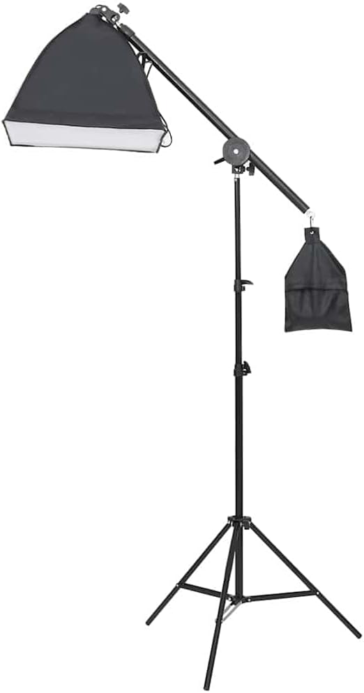 Fotostudio-Set mit LED-Dauerlicht Beleuchtung, 3 Softboxen, 3 Aluminium-Stative, Hintergrundsystem m