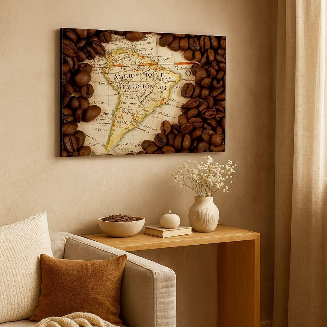 ARTTOR Bilder auf Leinwand Südamerika Samen Kaffee Leinwandbild 70x50cm Wandbilder Dekoration Wohnzi