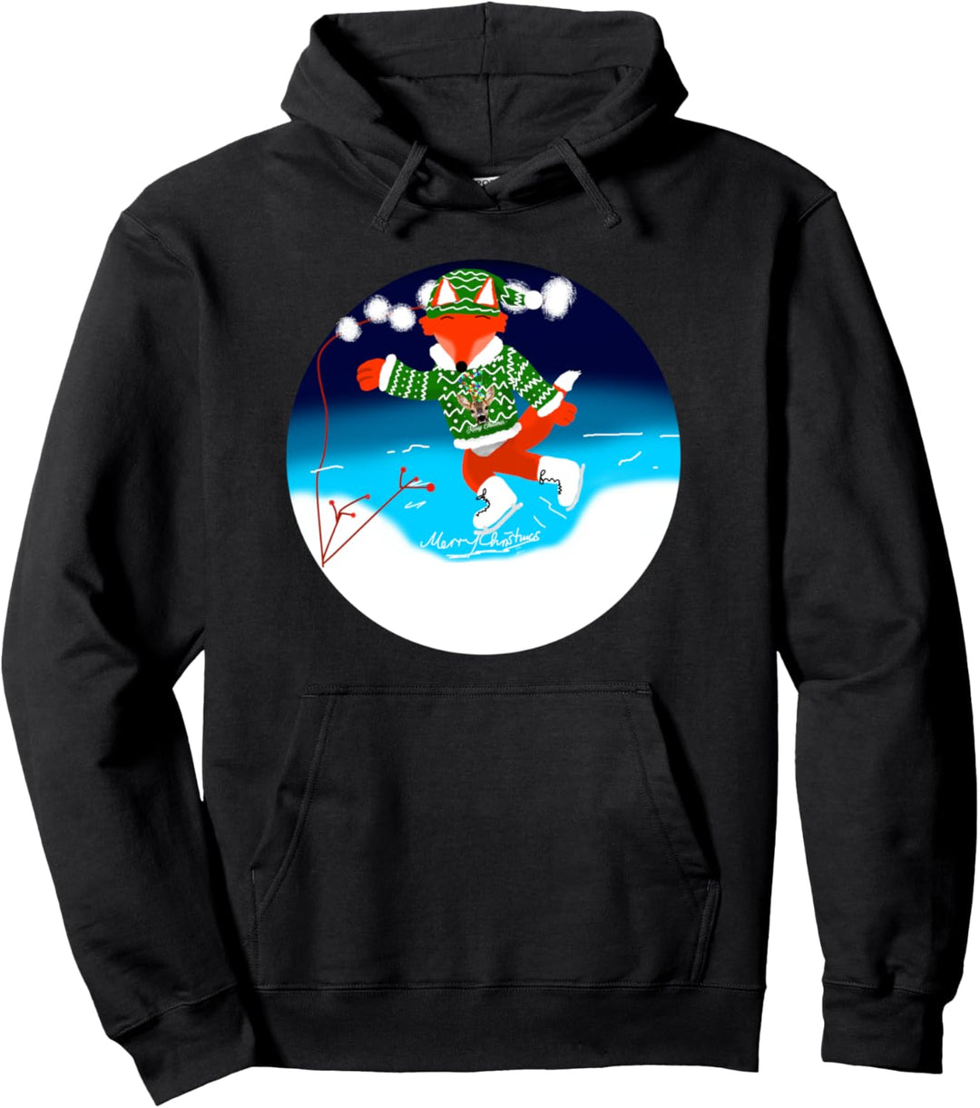 Weihnachten hässlicher Pullover Fuchs auf Eis hässliche Weihnachten Pullover Hoodie
