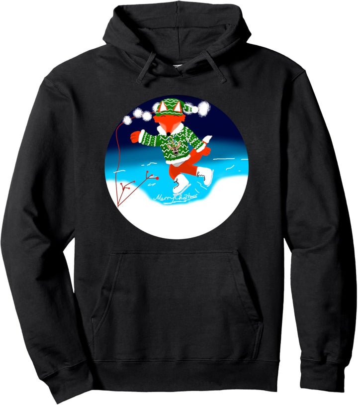 Weihnachten hässlicher Pullover Fuchs auf Eis hässliche Weihnachten Pullover Hoodie