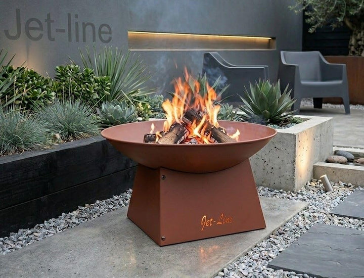 Jet-Line Feuerstelle Pueblo Feuerschale Rost Firebowl Rostbraun, Ø 57 cm x 33 cm hoch Feuerkorb Feue
