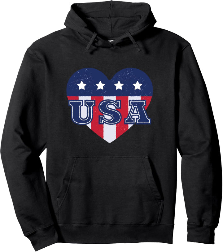 Herz mit Elementen der amerikanischen USA Flagge Pullover Hoodie