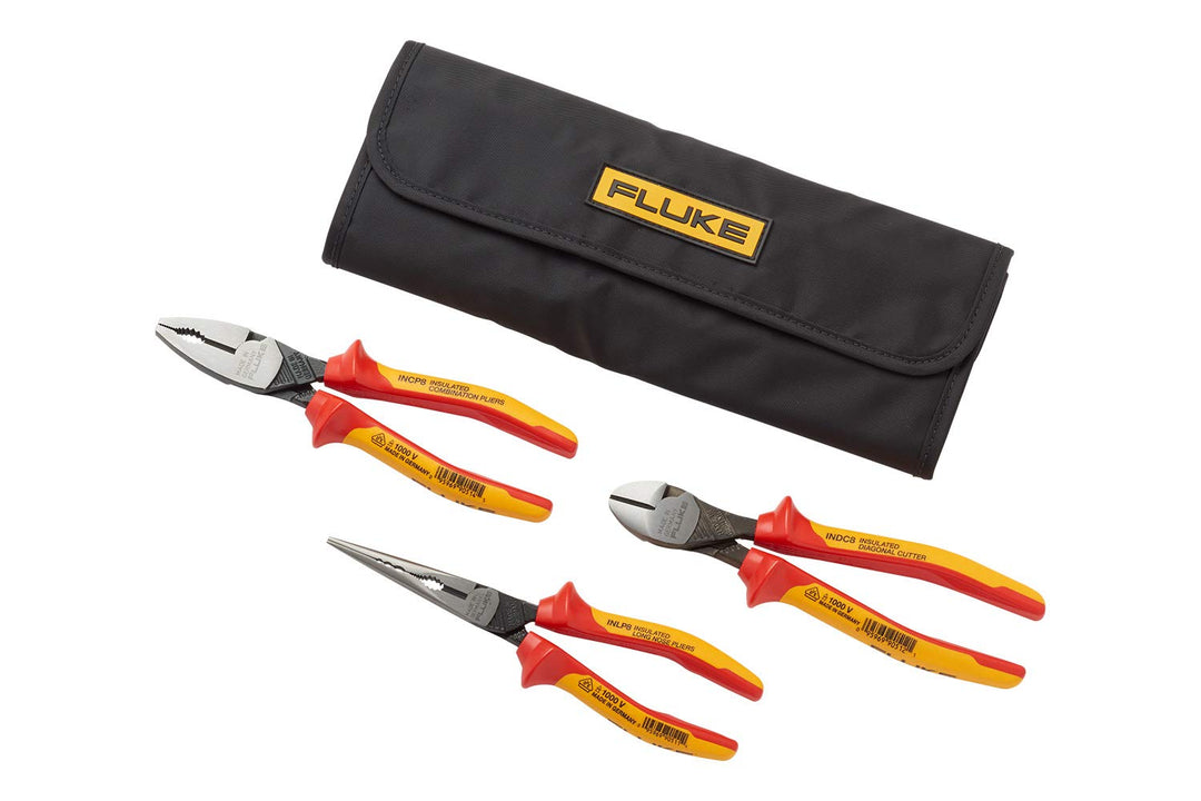 Kit mit 3 isolierten Zangen, 1.000 V und Wickeltasche