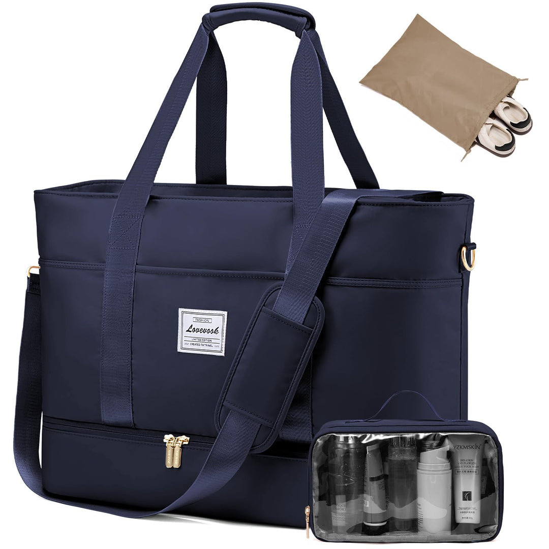 LOVEVOOK Reisetasche Damen, Wasserdicht Weekender Travel Bag mit Schuhfach, Duffle Bag Kliniktasche