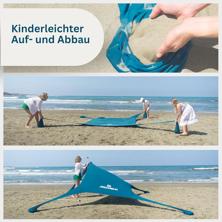 Sunsail Big Family Strandzelt - Sonnensegel Strand mit zertifiziertem UV Schutz UPF50+, Next Level S