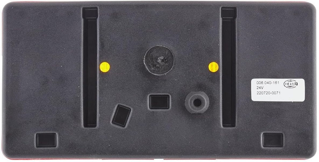 HELLA - Heckleuchte - Glühlampe - 12/24V - Anbau - Lichtscheibenfarbe: rot/gelb - Stecker: Flachstec