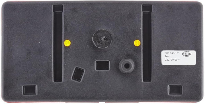 HELLA - Heckleuchte - Glühlampe - 12/24V - Anbau - Lichtscheibenfarbe: rot/gelb - Stecker: Flachstec