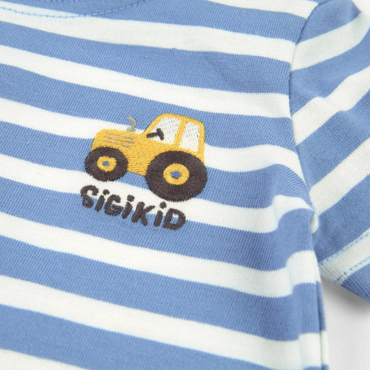 Sigikid Baby-Jungen T-Shirt 62 Blau-weiss Gestreift, 62 Blau-weiß Gestreift