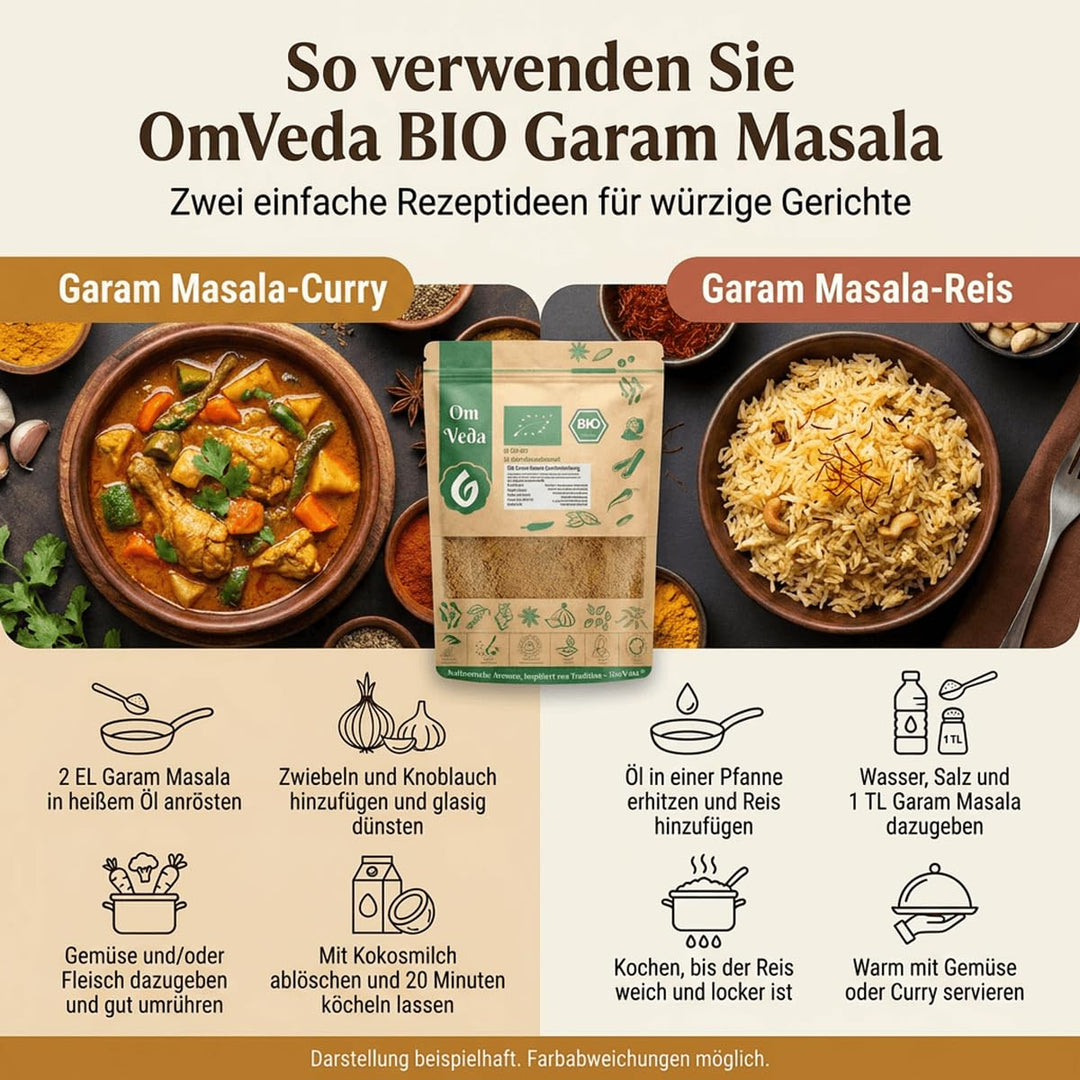 BIO Garam Masala Gewürzmischung 500g | Premium Gewürzmischung für Currys, Eintöpfe, Chutneys, Marina