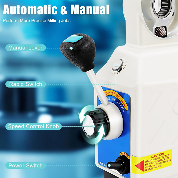 JJsdwin Horizontale Automatischer Vorschub Fräsmaschine, X-Axis Feed-Fräsen, 220V Frästischvorschub