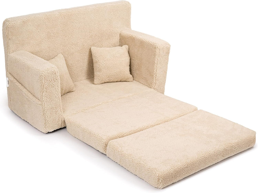 Flumi Personalisierte Kindercouch Kindersofa mit Schlaffunktion Gravur Kindername Kinder Sofa für Ki