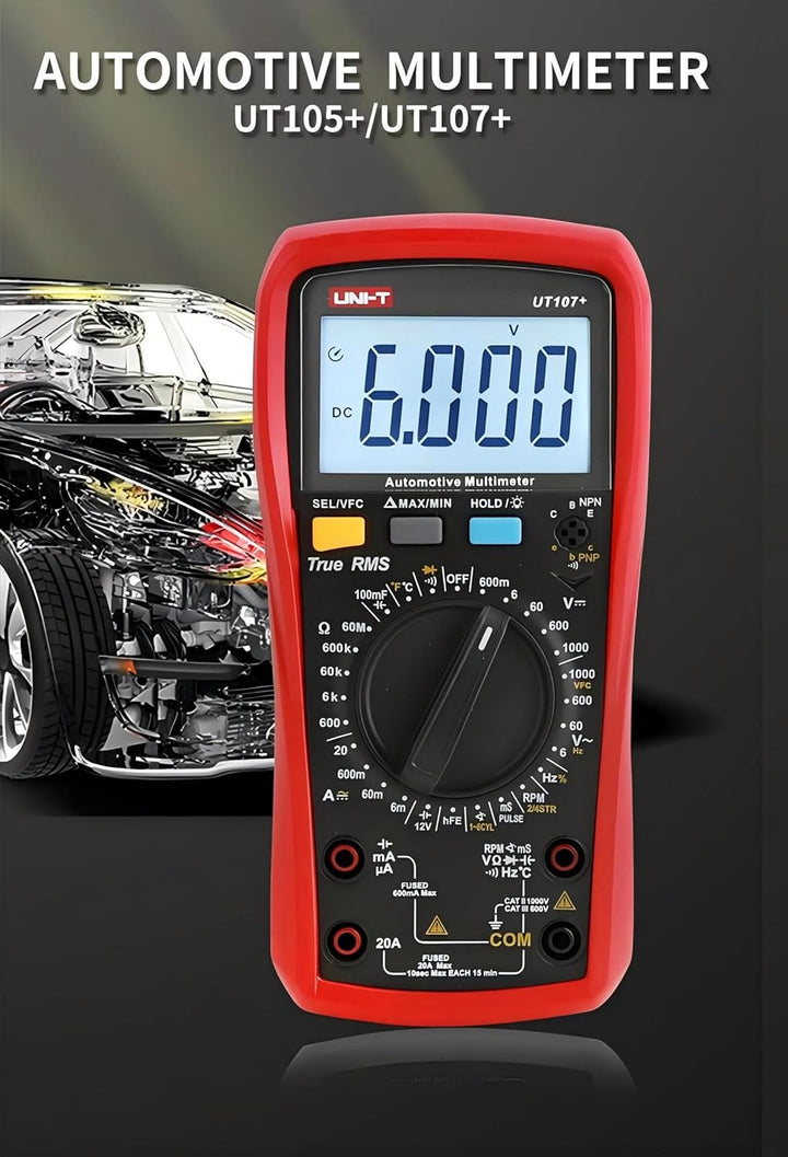 UNI-T UT107+ Automobile Multimeter High Precision True RMS Automobile Automatic Range Actual Value D