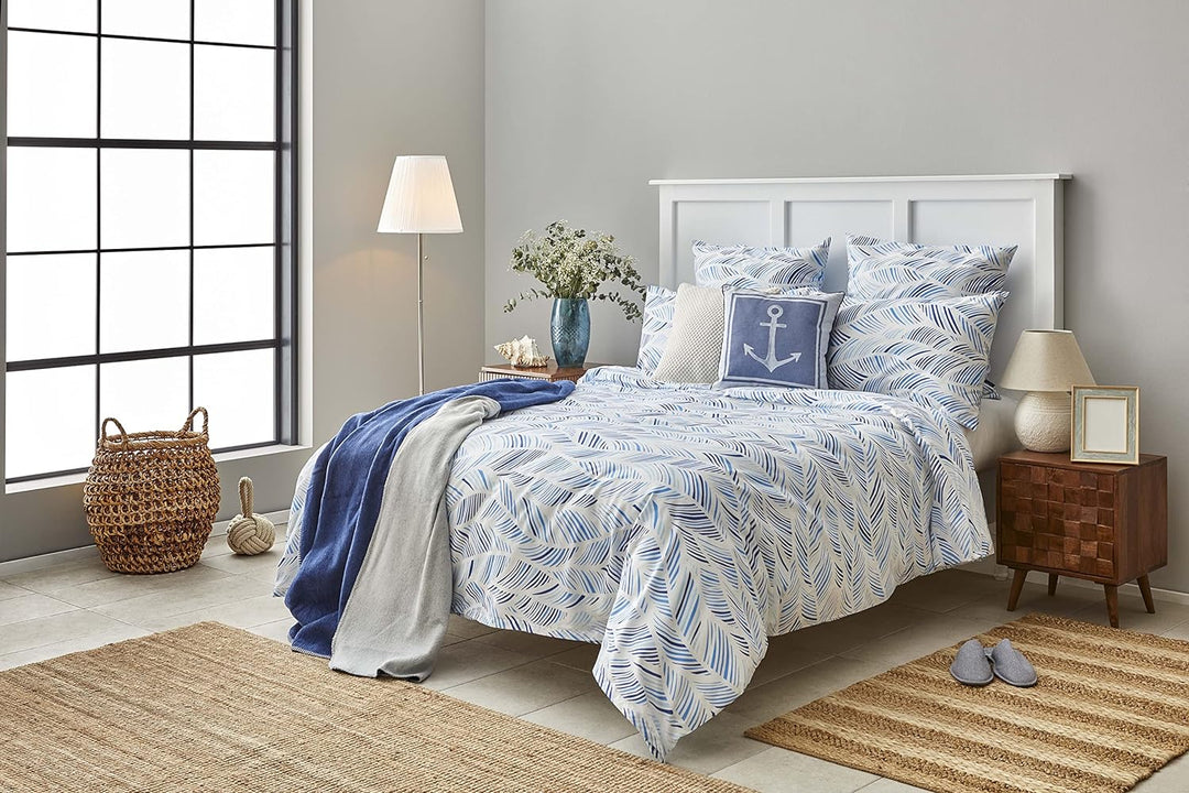 Nautica Home Wave Bettwäsche 100% Coton Renforce 155x200 cm Bettbezug 80x80 Kopfkissenbezug Reissver