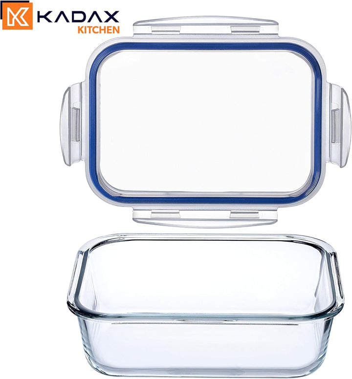 KADAX Glasbehälter Set mit Deckel, 3 Grössen 370/1300/1520 ml, luftdichte Frischhaltedosen aus Glas,