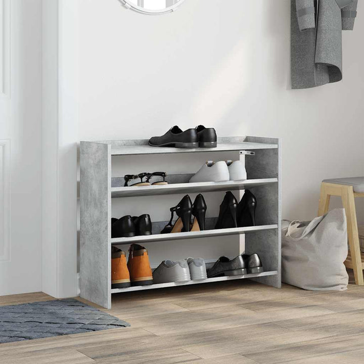 vidaXL Schuhregal Betongrau 80x25x62 cm Holzwerkstoff, Schuhschrank, Schuhaufbewahrung, Schuhe Organ