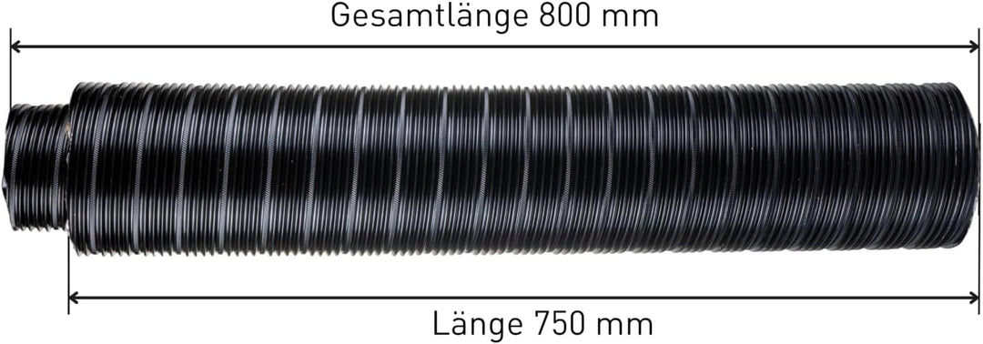 raik Therm Flex Aluflexrohr isoliert für Aussenluft-Anschluss Ø 100 mm Länge 0,75 m schwarz doppelwa