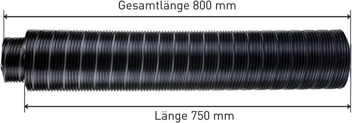 raik Therm Flex Aluflexrohr isoliert für Aussenluft-Anschluss Ø 100 mm Länge 0,75 m schwarz doppelwa