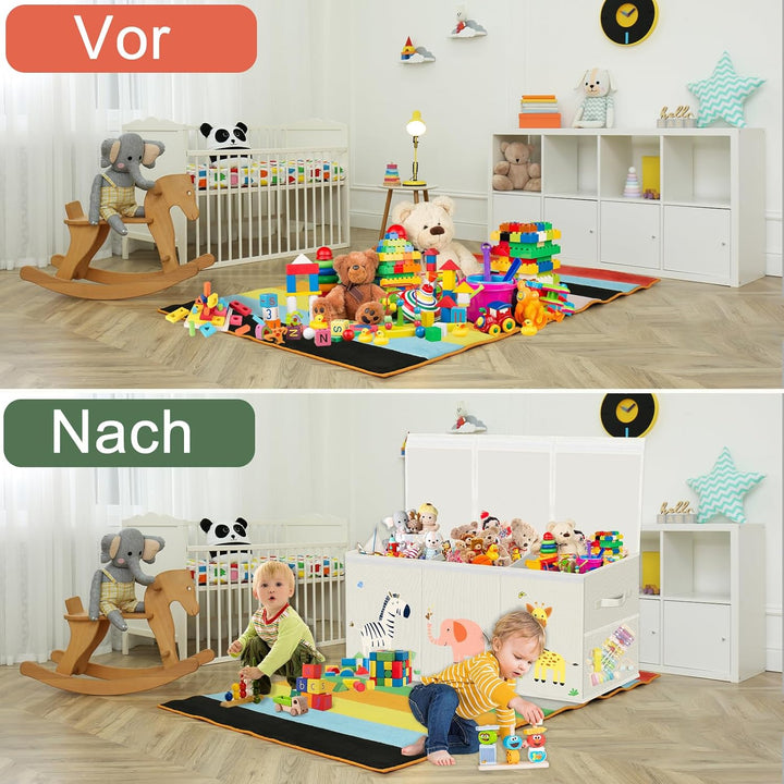 VERONLY Extra Gross Aufbewahrungsbox Spielzeugkiste mit Deckel Kinder - Faltbar Spielzeug Aufbewahru