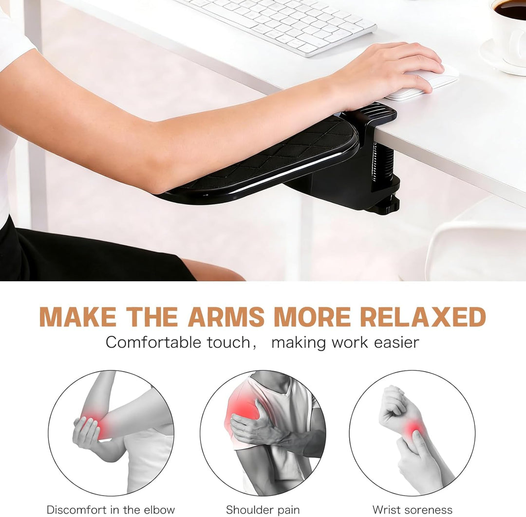 Armauflage Schreibtisch,180° Verstellbare Computer-Armlehne, Schreibtischverlängerung mit Maus-Armle