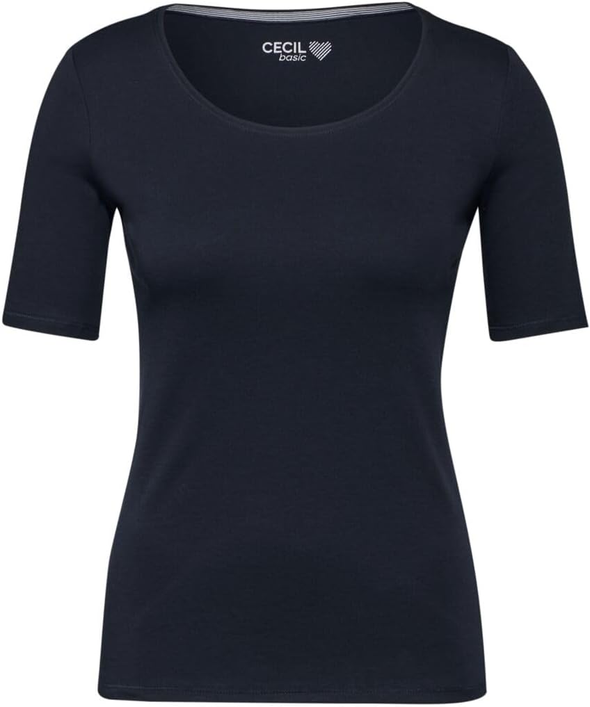 Cecil Damen Style Lena Basic T-Shirt Baumwolle S Universal Blue, S Universal Blue