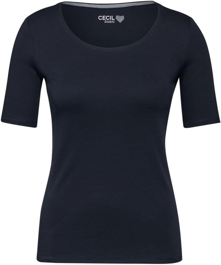 Cecil Damen Style Lena Basic T-Shirt Baumwolle S Universal Blue, S Universal Blue