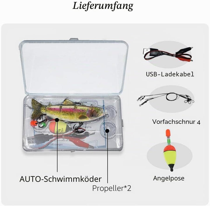ods lure Robotic Schwimmköder USB wiederaufladbar Fischköder mit LED Licht Elektrischer Angelköder m