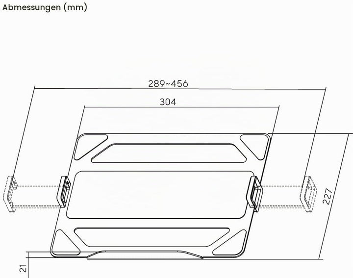 Notebookhalterung für 12 13 15 17 Zoll Notebooks für Monitorhalterungen mit VESA 75 Office-LTH3SL