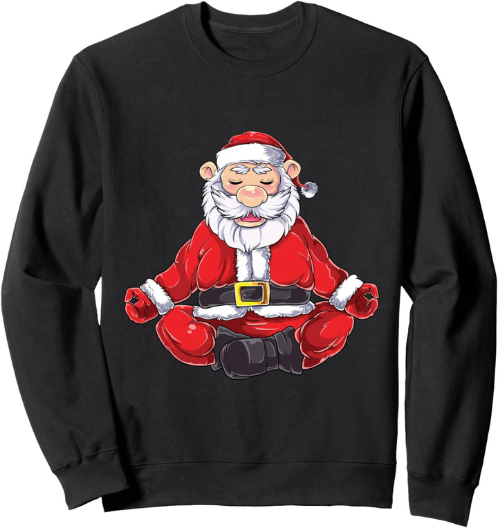 Santa Klaus Meditation Weihnachten Workout Sport Yoga Sweatshirt