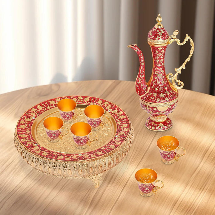 Kaffeetasse und Teeservice Set, 6 Personen 8 TLG Vintage Selten Teeservice Set, Kaffeeservice aus Zi